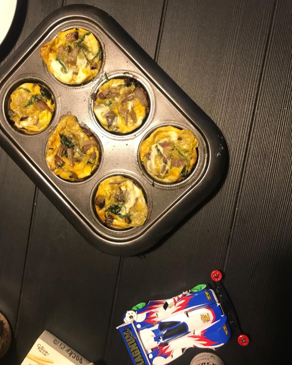 蘑菇菠菜奶酪早餐蛋饼丨健康·烘焙