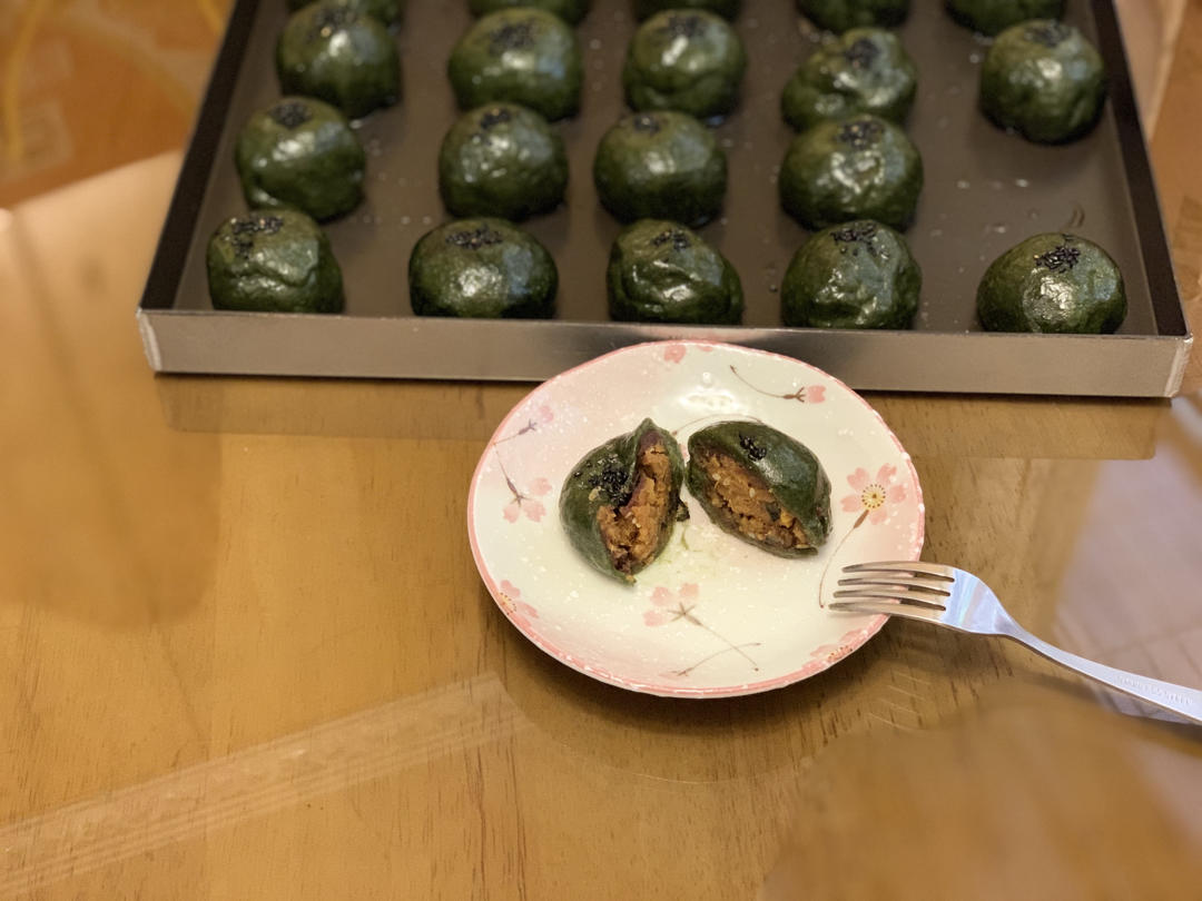 艾草粉版艾青团（出锅不塌，隔天不硬）