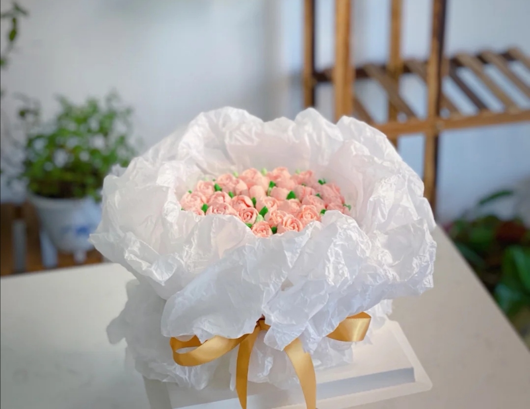 韩式花束蛋糕雪梨纸教程易操作