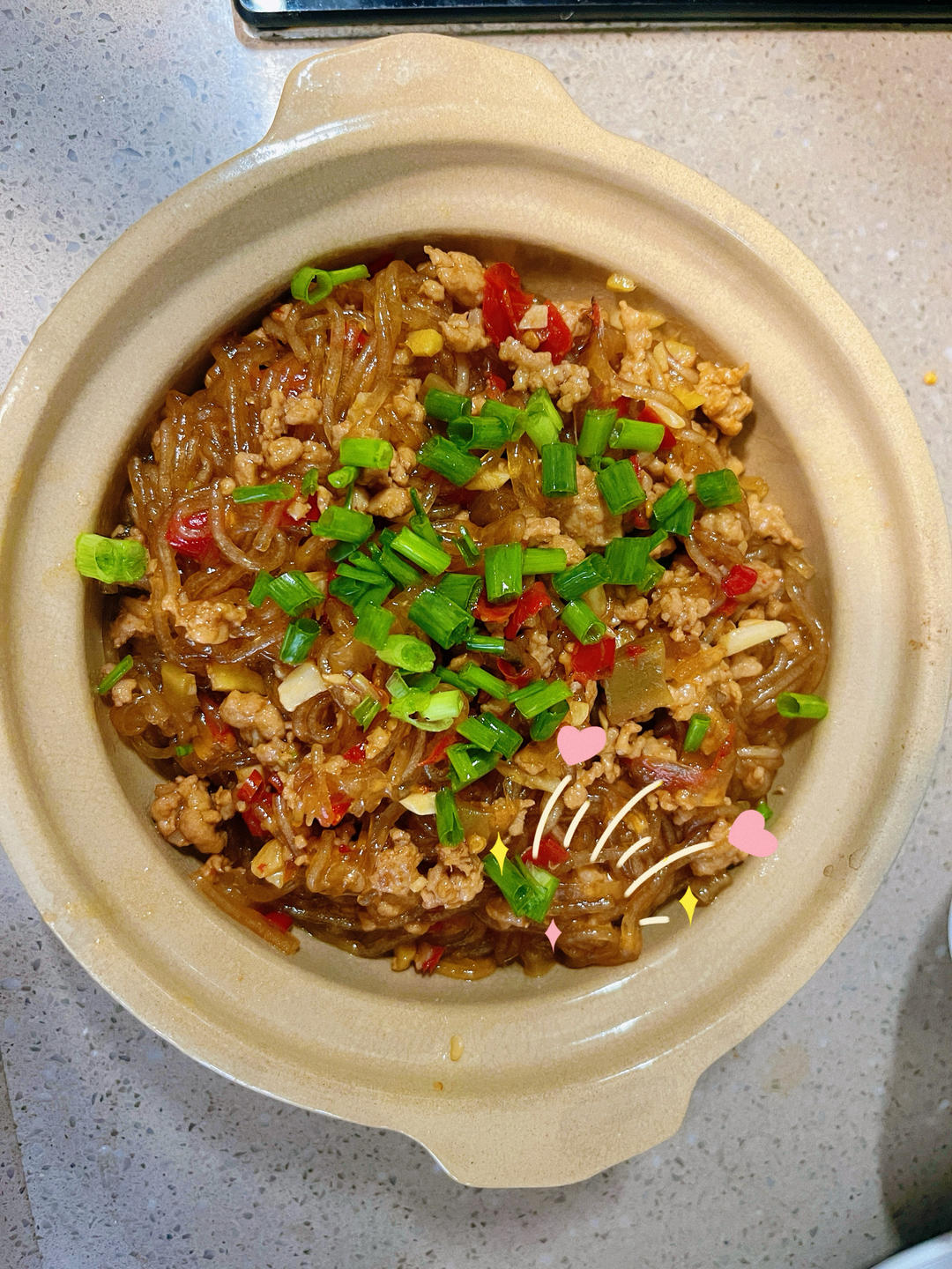 肉末粉丝煲（蚂蚁上树，干捞粉丝煲）