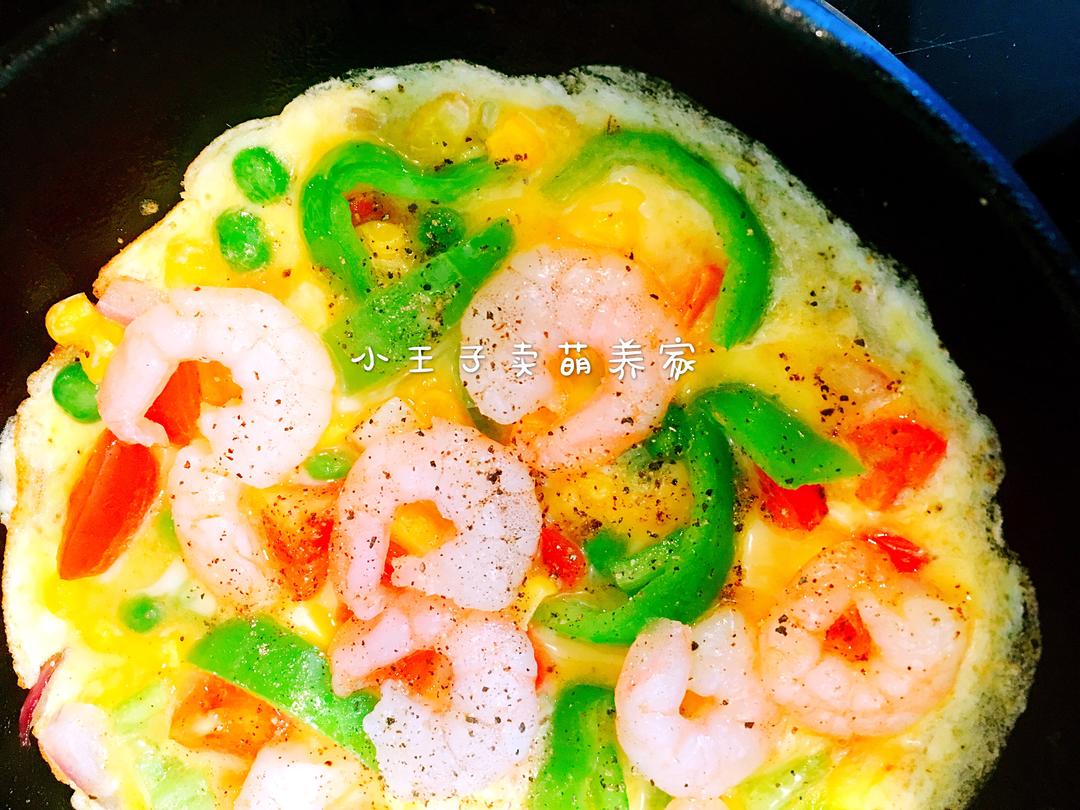 虾仁杂蔬烘蛋的做法