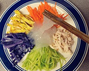 五彩鸡丝大拉皮（越南米纸版，快手菜）的做法 步骤7