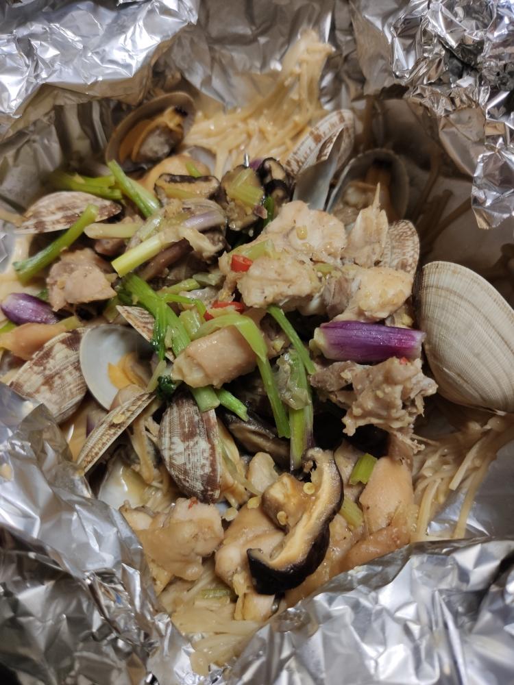 锡纸焗花甲鸡的做法