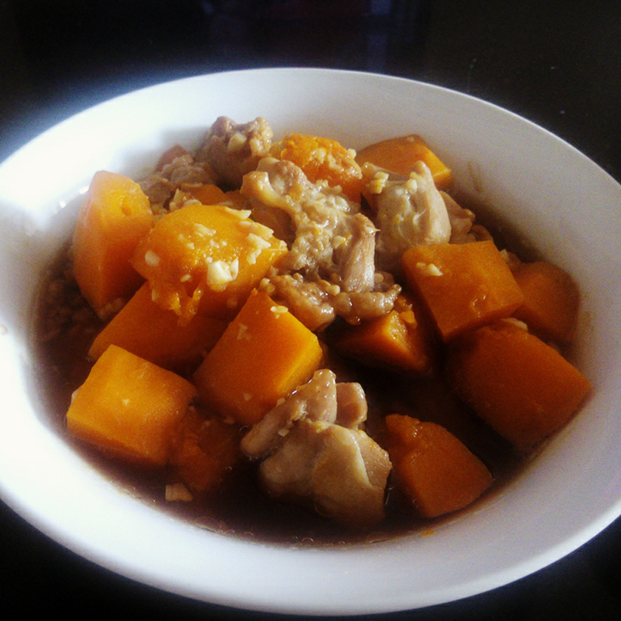 蒜香滑鸡蒸南瓜