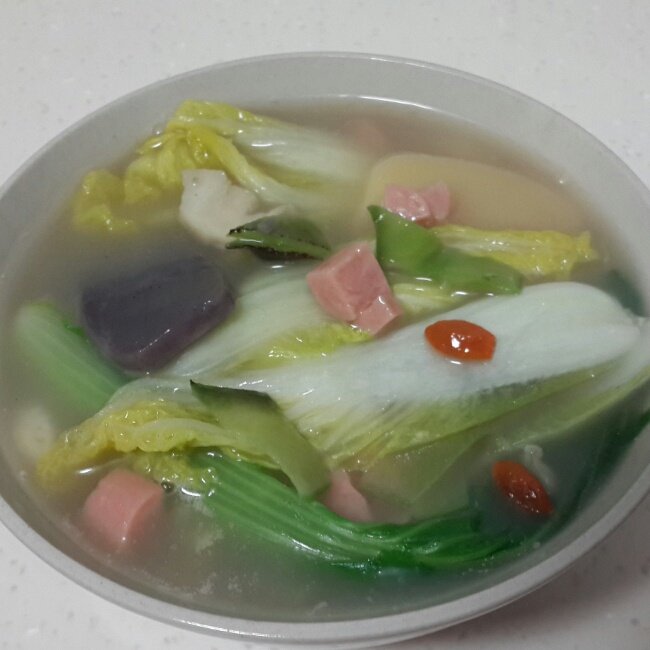 上汤娃娃菜年糕汤