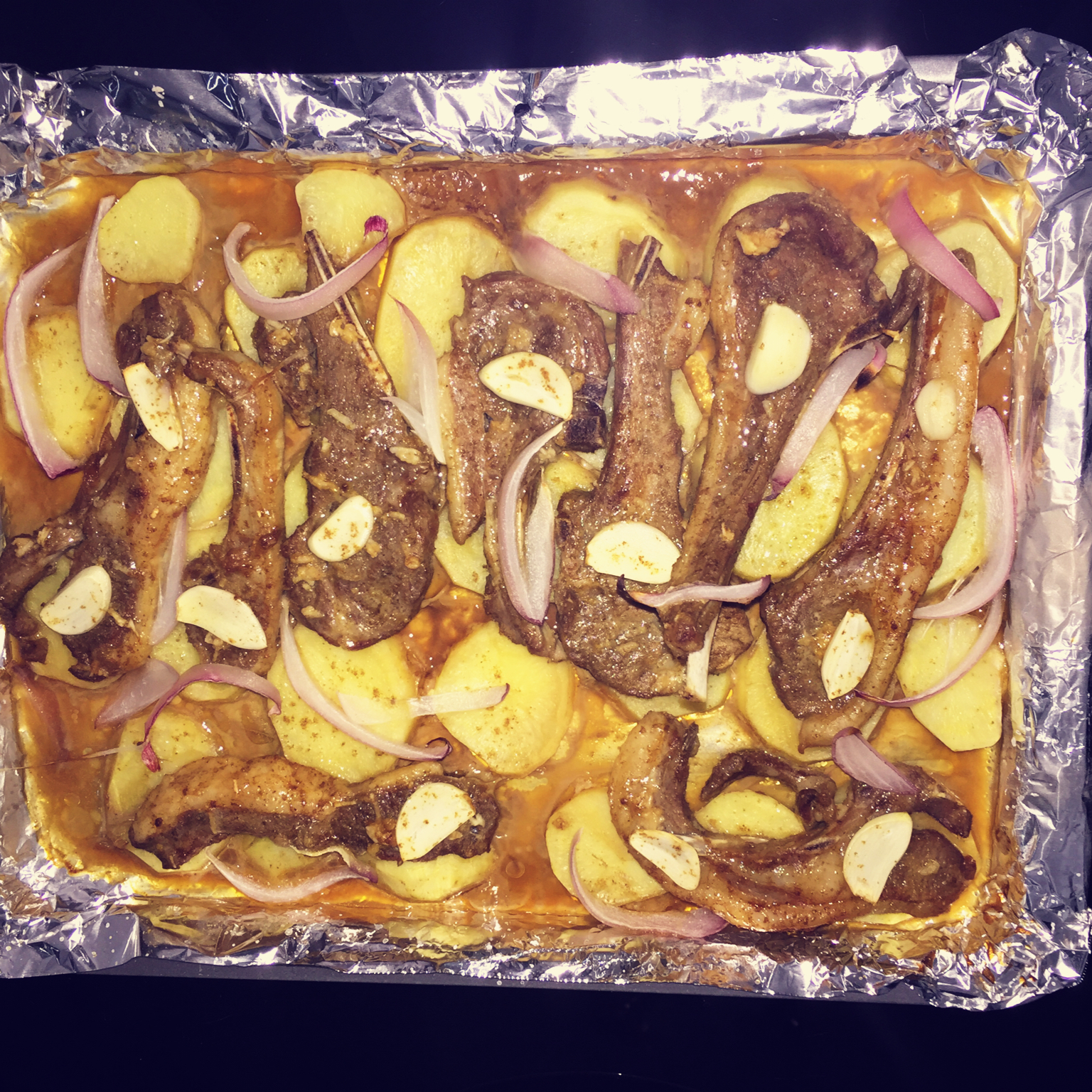 孜然羊排烤土豆