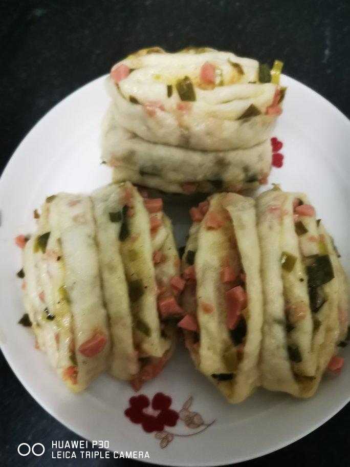 花卷 葱花火腿卷 香软可口(‼️一次发酵法 内附三种花卷整形做法)