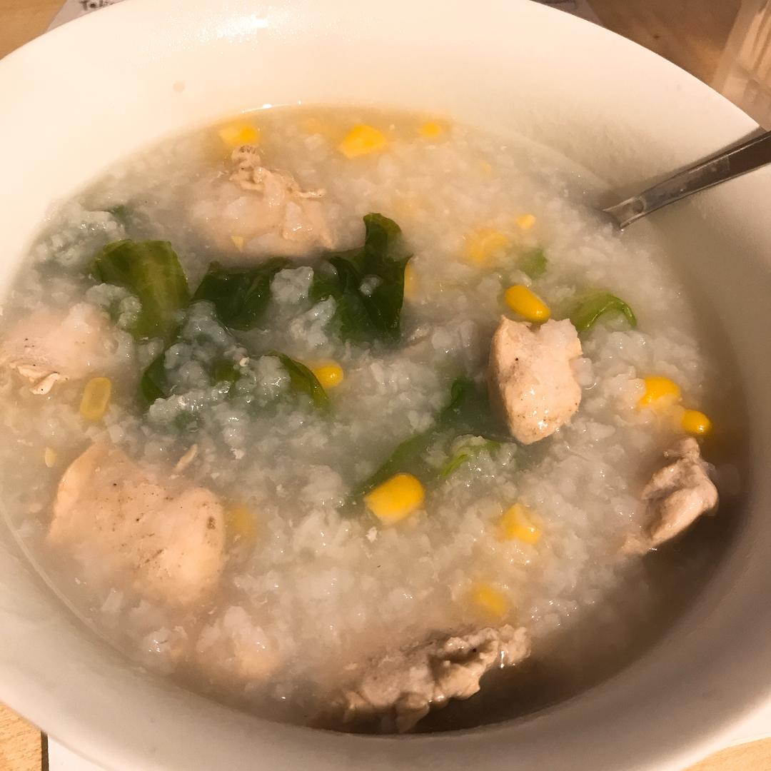 玉米鸡肉粥的做法