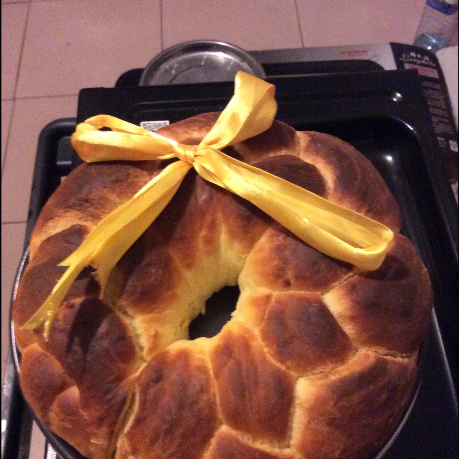 炼奶圣诞花环面包