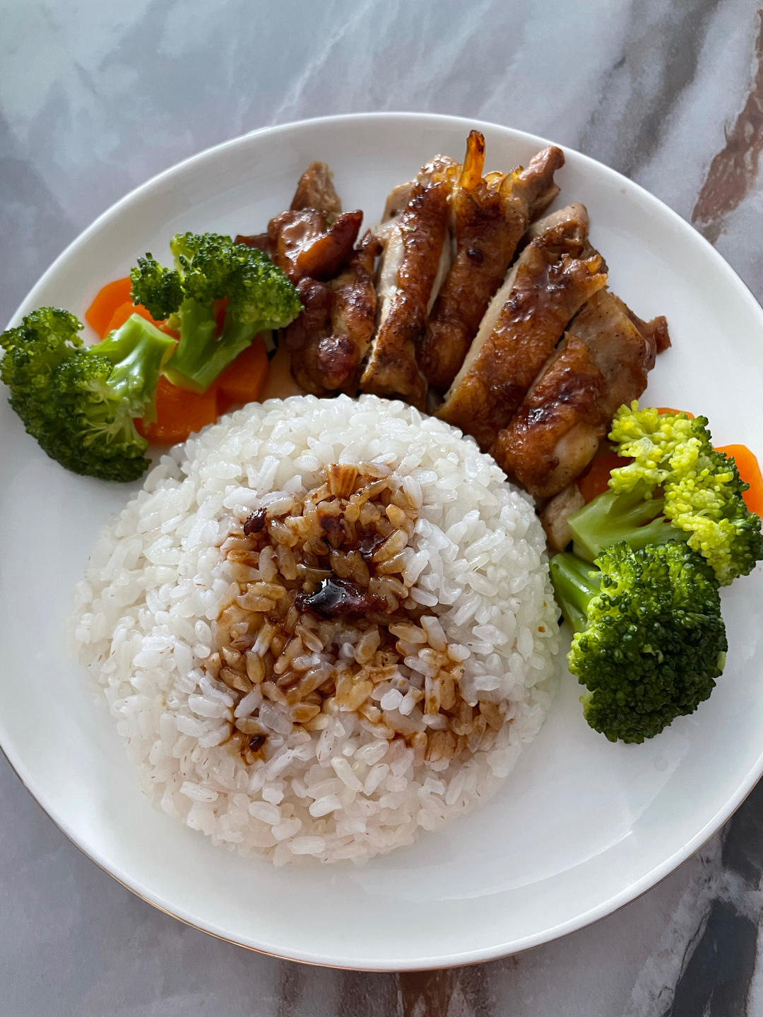 不放一滴油的照烧鸡腿饭