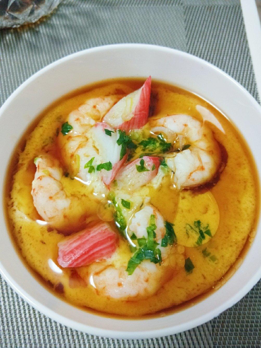 虾仁豆腐蒸水蛋