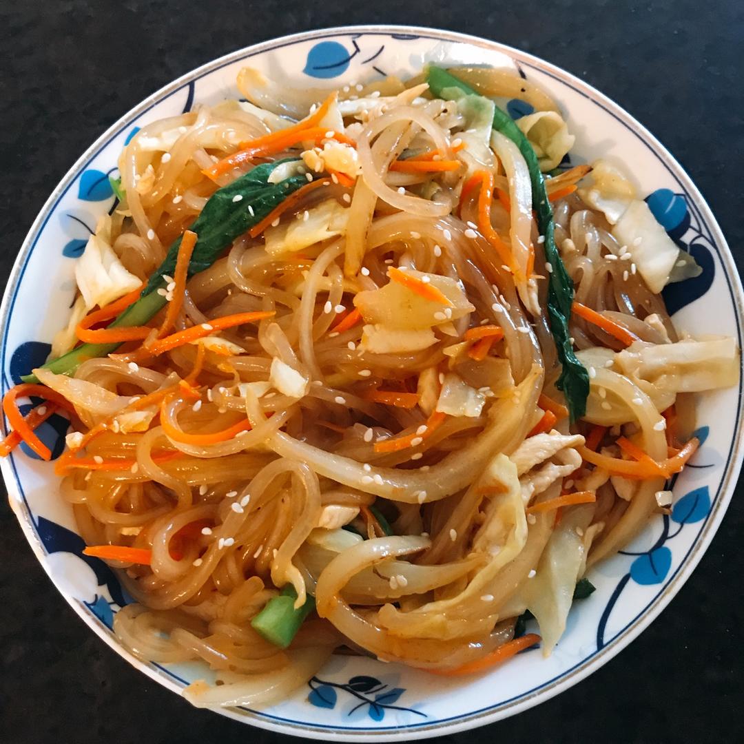 韩式粉丝炒杂菜 Korean Style Glass Noodles with Vegetables