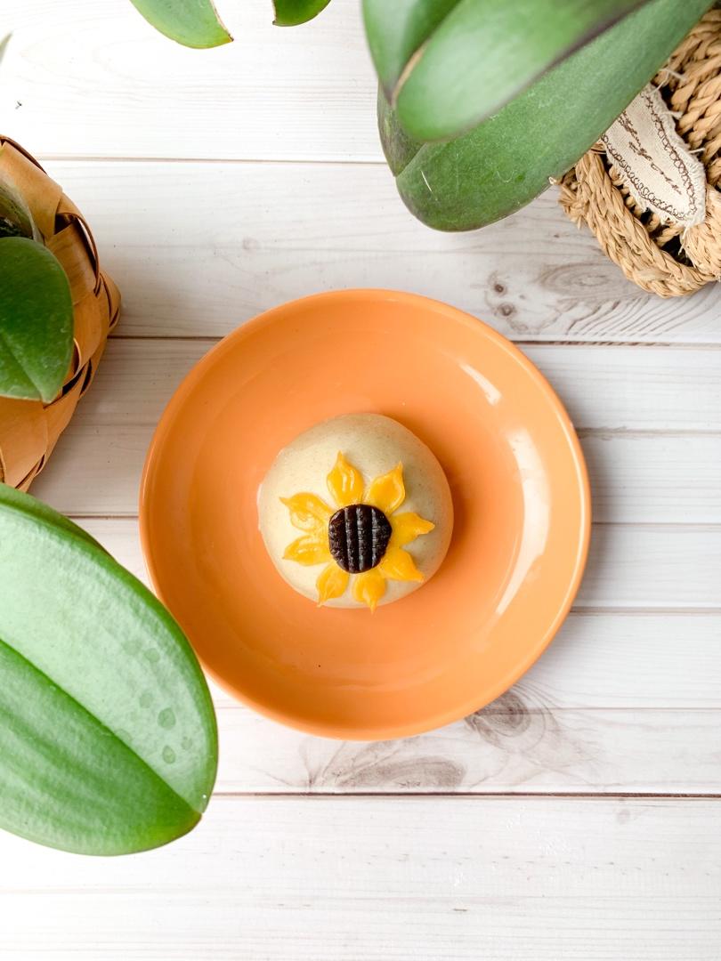 荞麦馒头麻薯芝麻馅花朵馒头可爱馒头