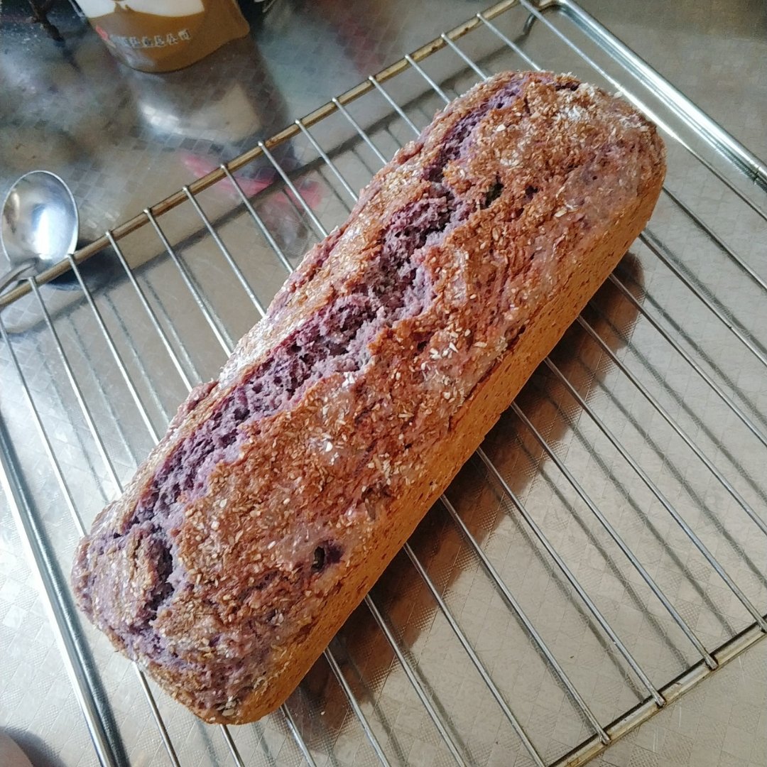 奶香紫薯快手面包丨健康·烘焙