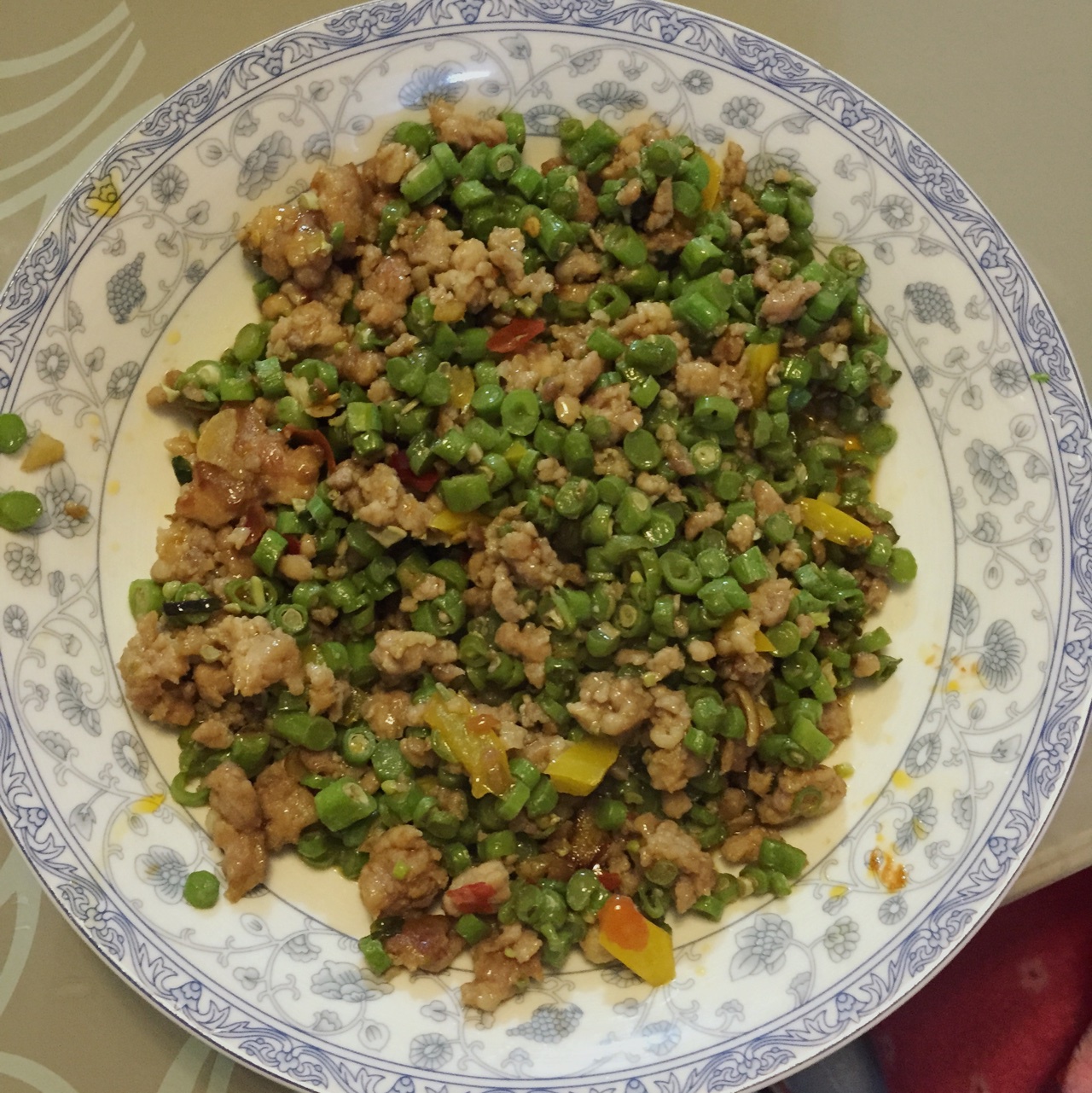 肉沫豆角下饭菜