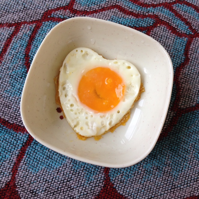 昔日暖暖做的心形煎蛋