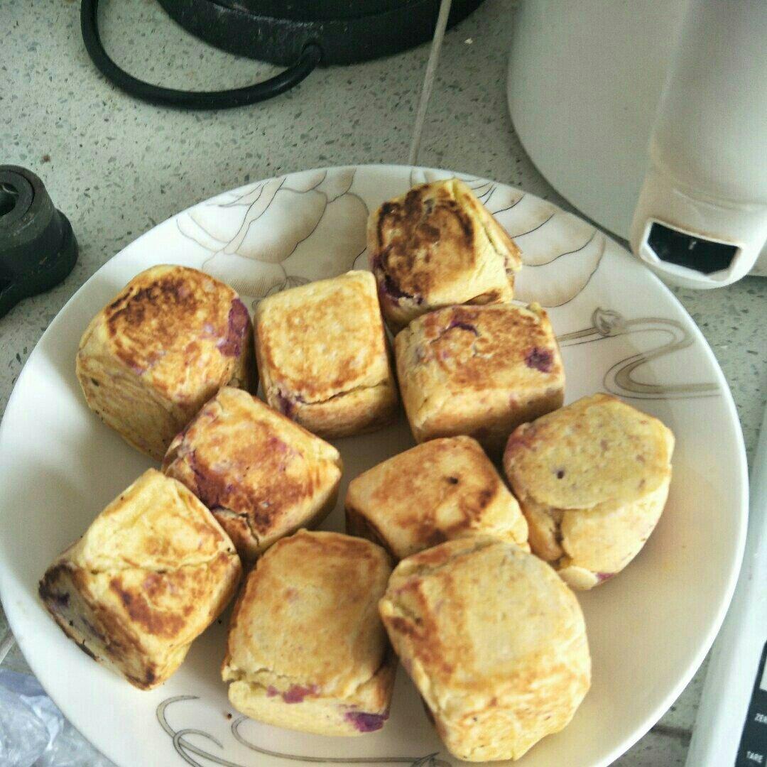 网红爆浆香芋紫薯仙豆糕，只需一口平底锅
