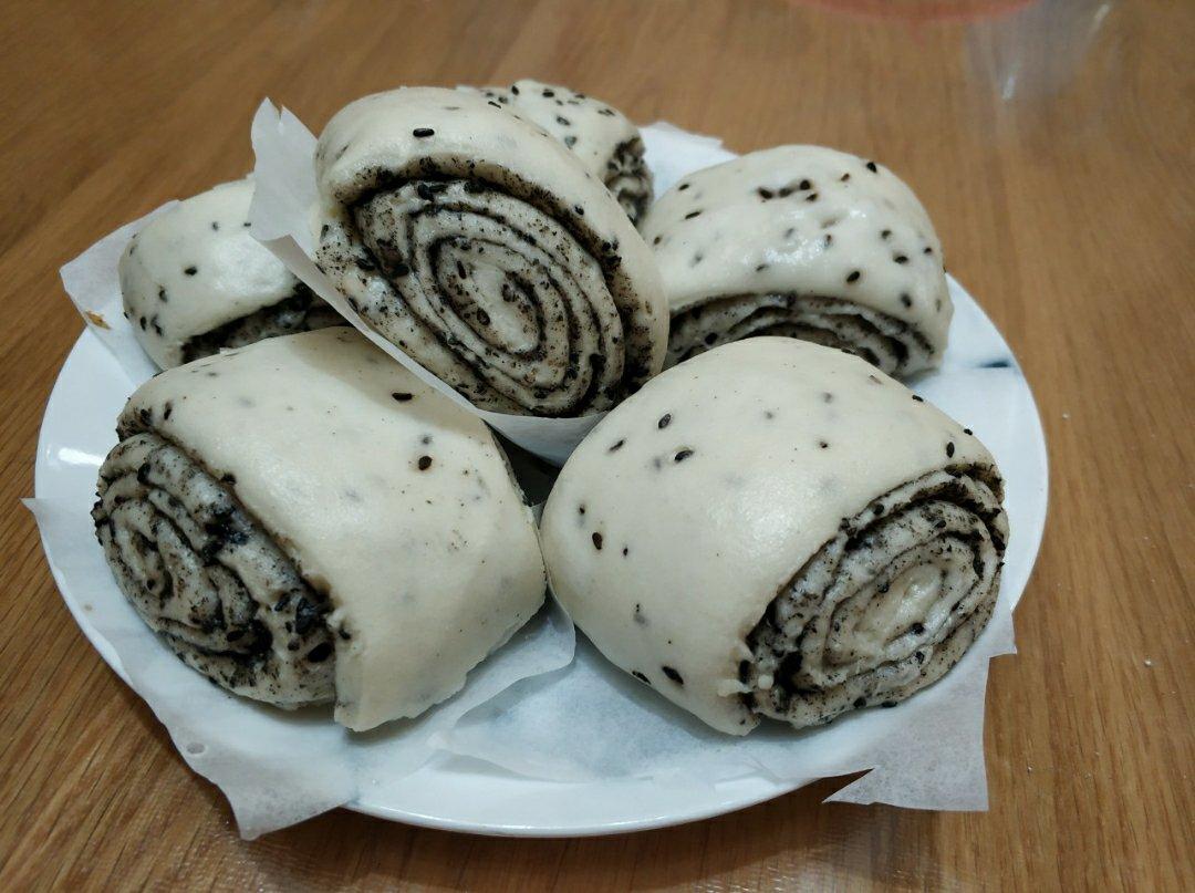 奶香黑芝麻馒头（一次性发酵）