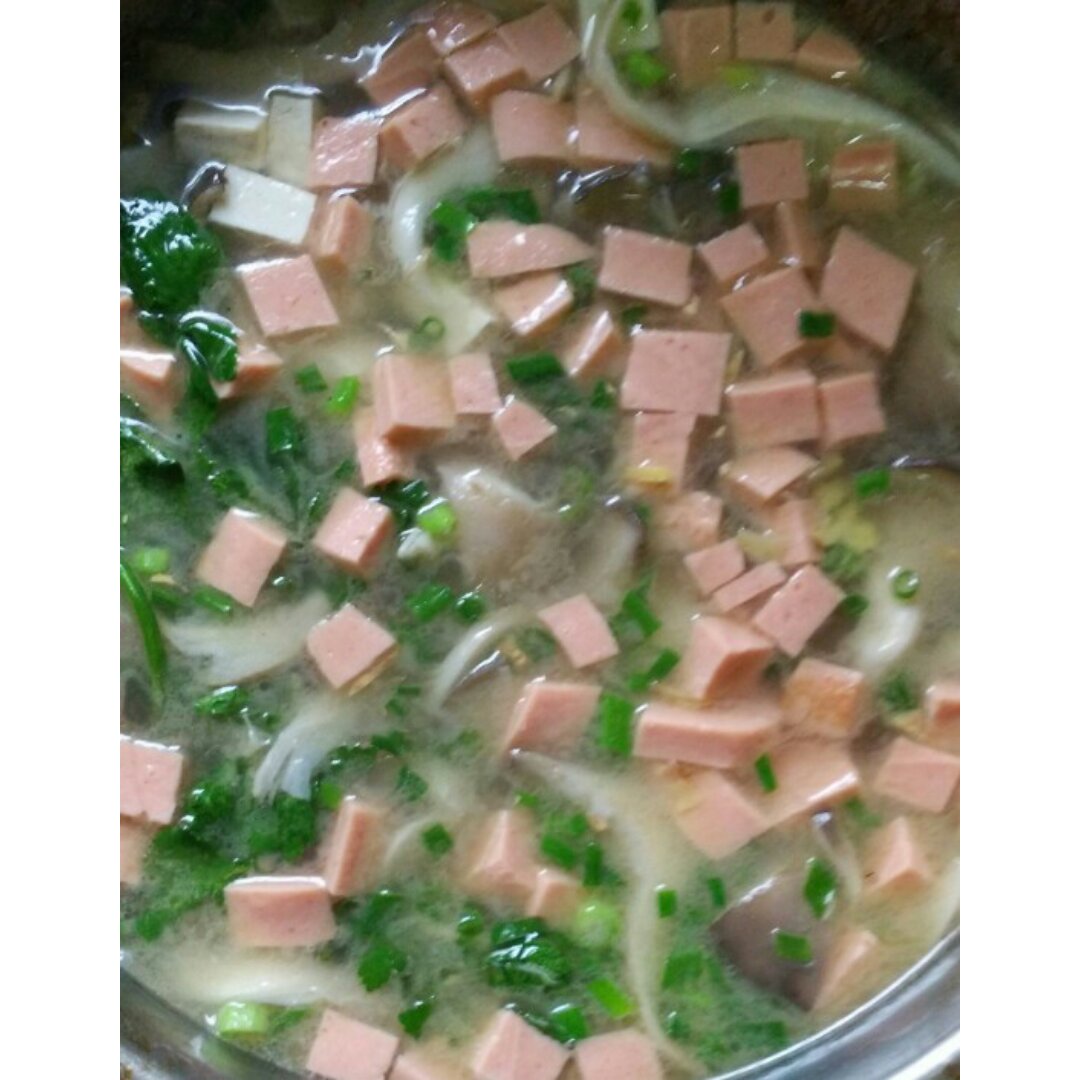 火腿豆腐平菇汤