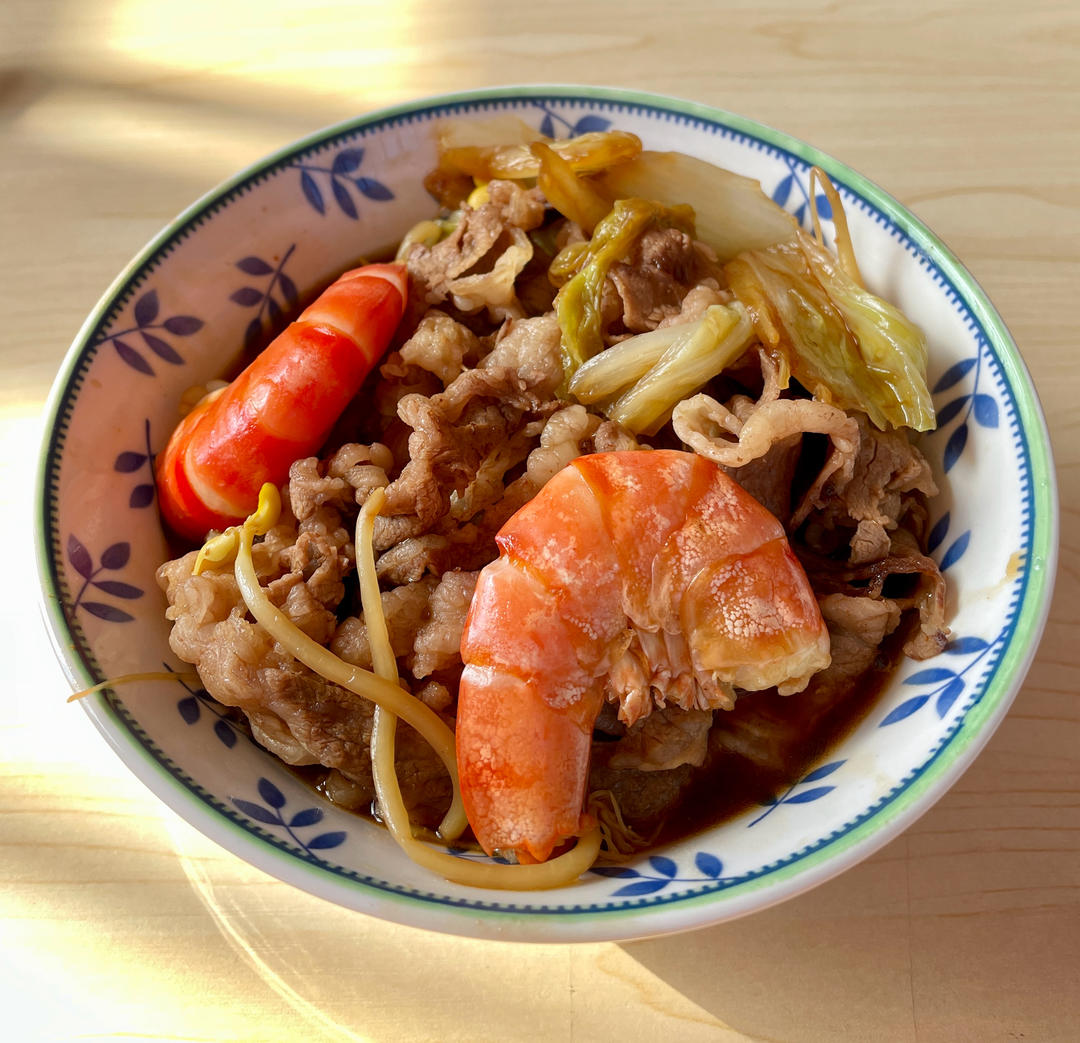 日式快餐：照烧汁五花肉白菜盖饭