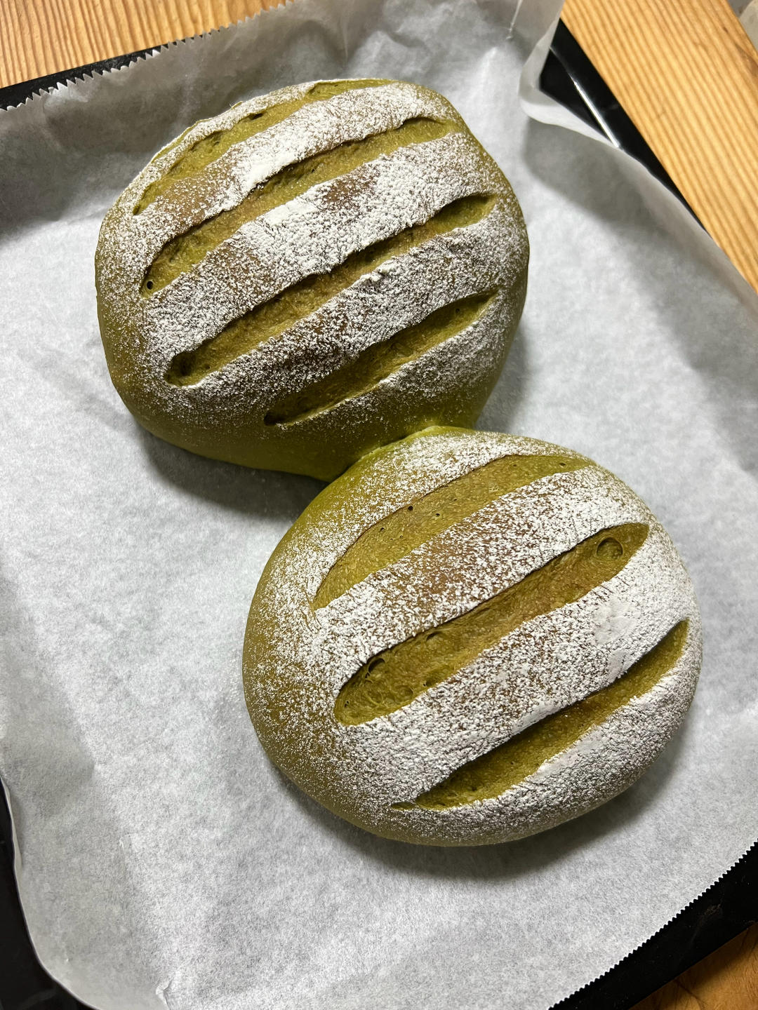 柔软的像云朵~抹茶红豆牛奶哈斯面包