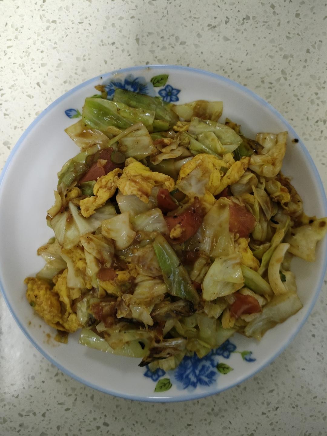 西红柿鸡蛋圆白菜