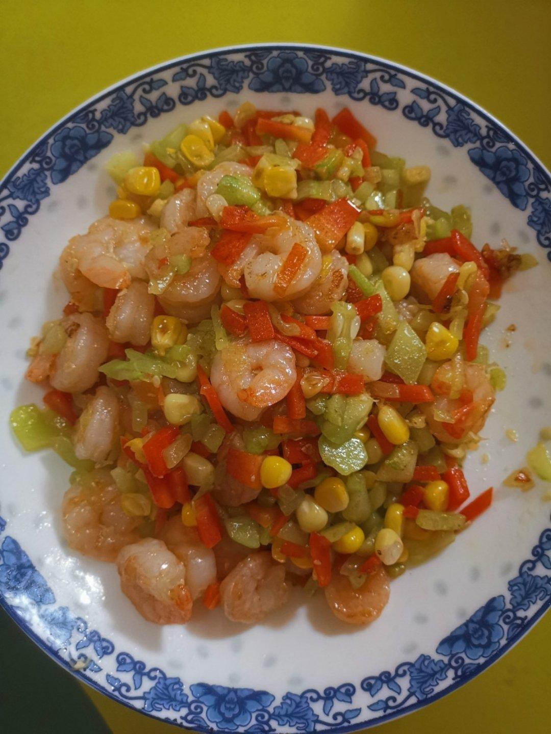 三色炒虾仁