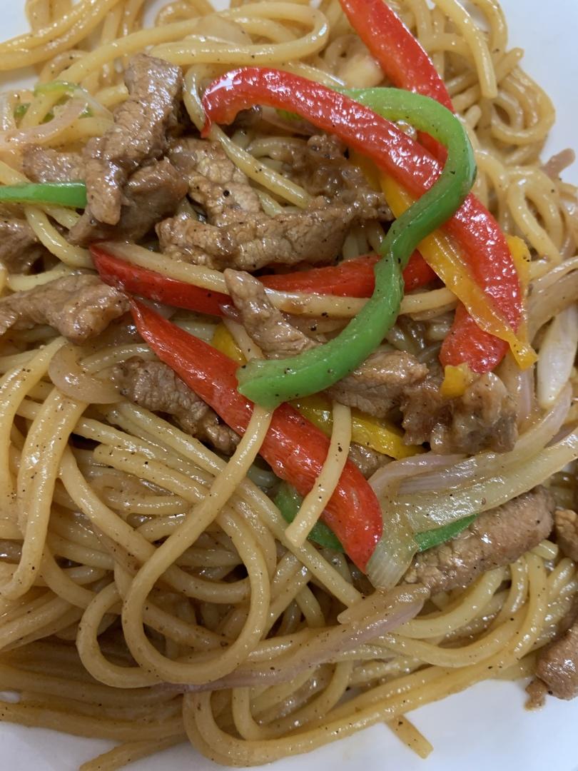 比餐厅好吃的黑椒牛柳意面🍝零失败简单教程