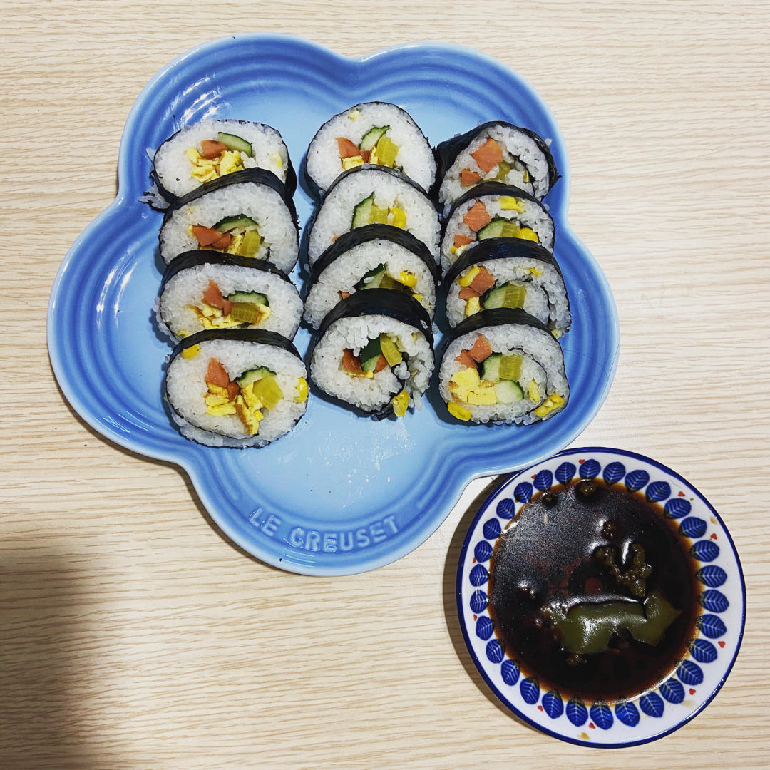 韩国朋友亲授的紫菜包饭김밥