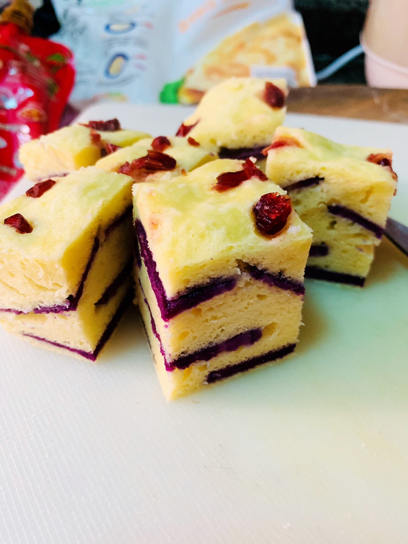11月➕宝宝辅食——蔓越莓紫薯千层蛋糕的做法 步骤12