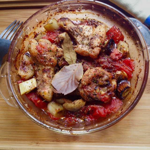 香蒜蕃茄烤鸡腿