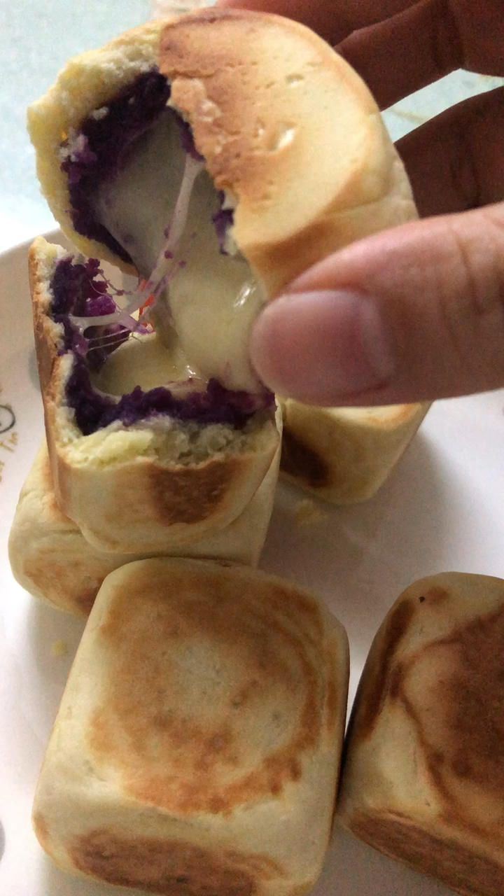 网红爆浆紫薯仙豆糕(低卡版)超长拉丝