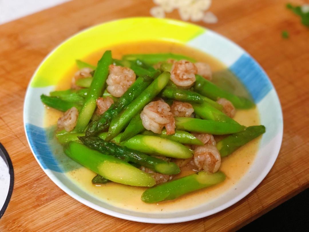清炒芦笋虾仁