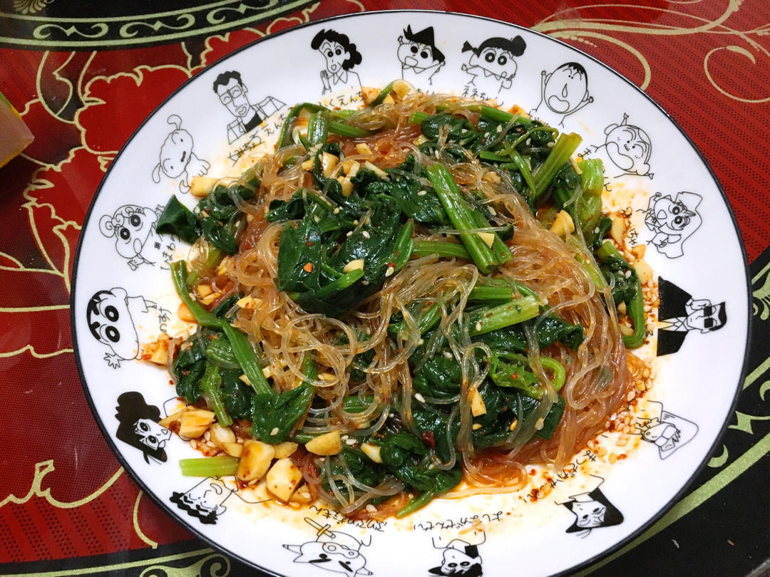 🌼神仙吃法㊙️菠菜凉拌粉丝，真的会一口上瘾。