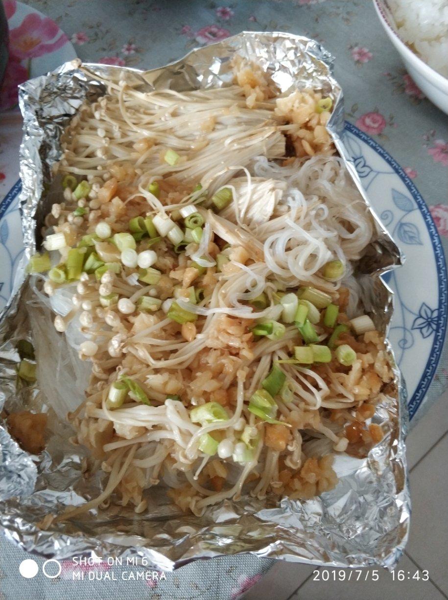 蒜香烤金针菇&粉丝