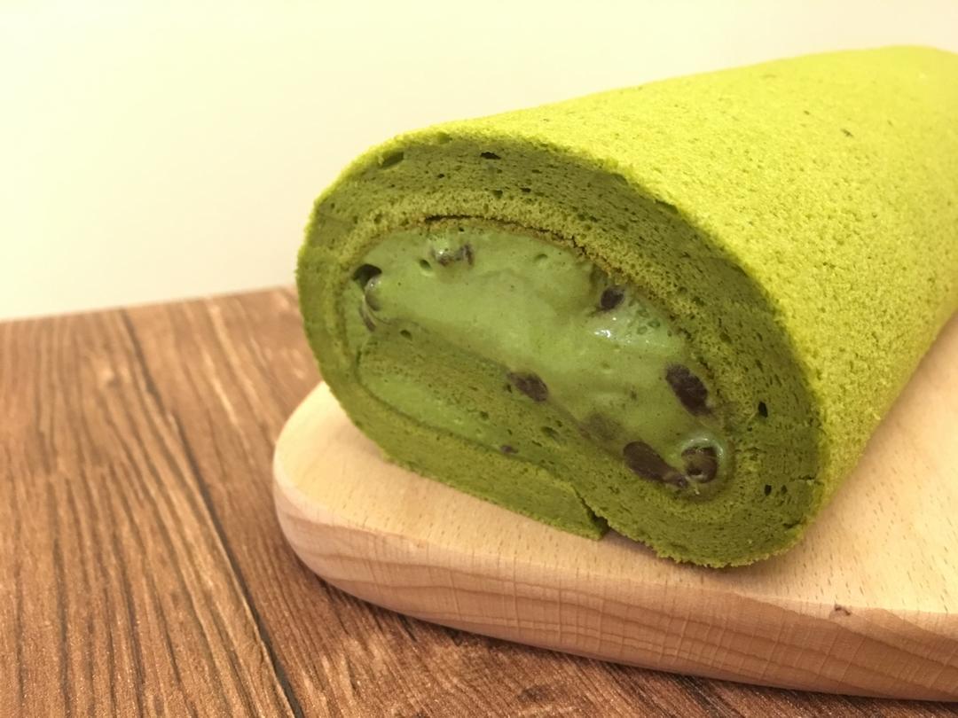 抹茶红豆蛋糕卷（福田淳子版）