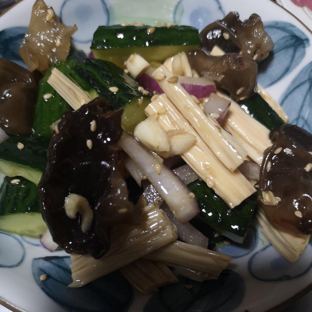 巨好吃的开胃凉拌黄瓜腐竹，零失败