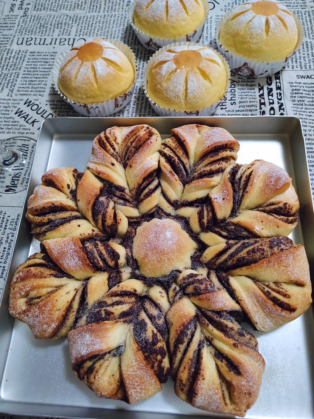 圣诞巧克力雪花面包