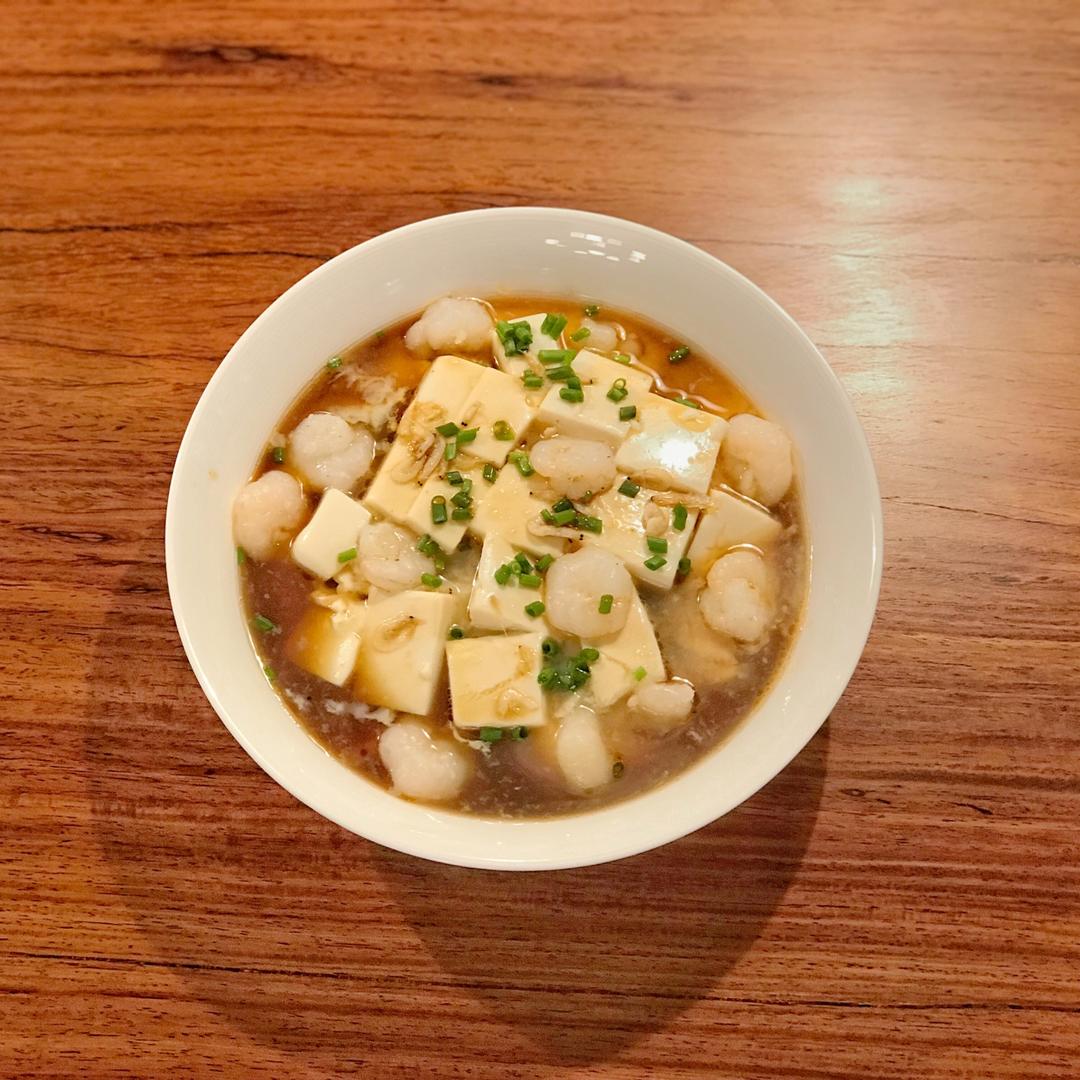 虾仁豆腐蒸水蛋