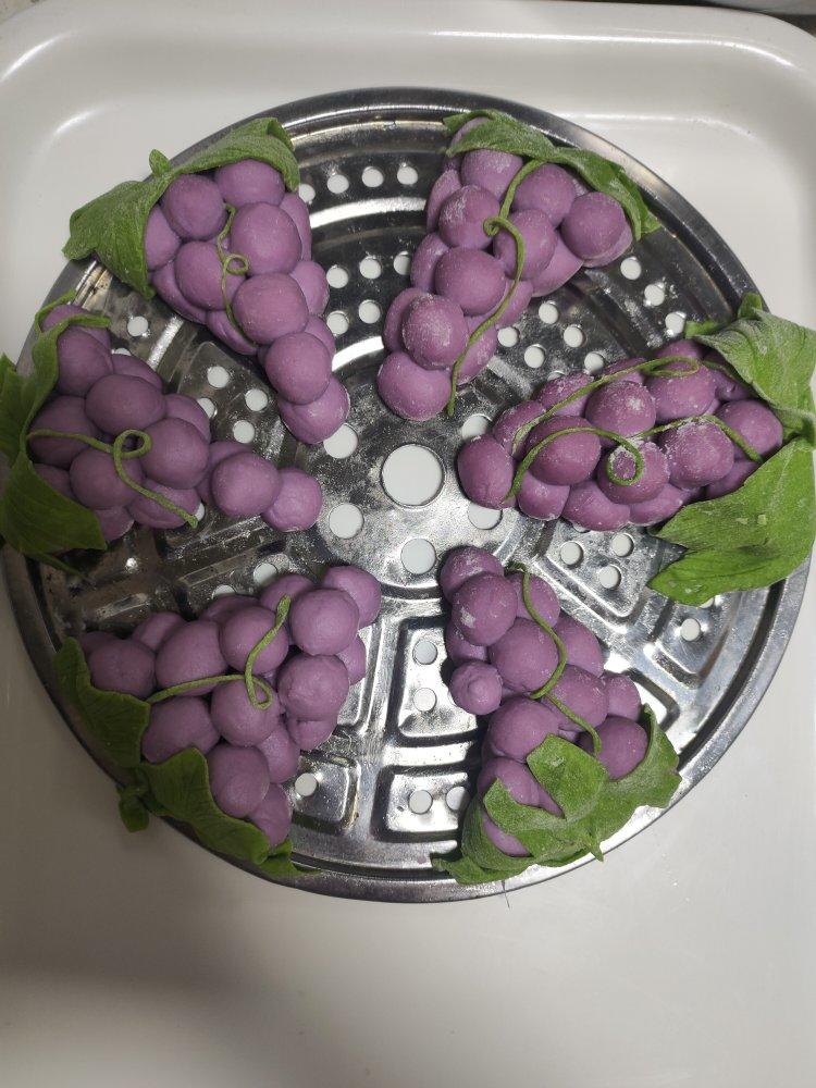 卡通馒头🍇葡萄造型牛奶馒头