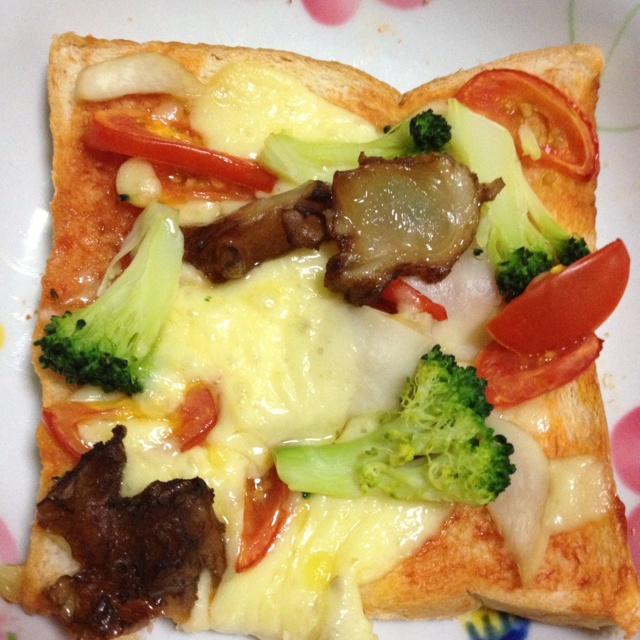 吐司培根小批萨