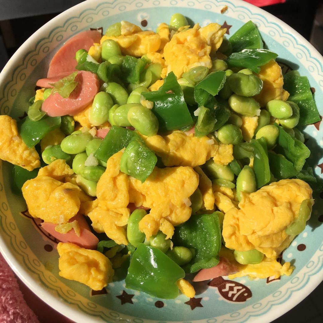 火腿肠炒毛豆