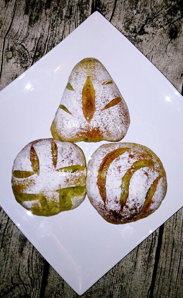 抹茶麻薯红豆夹心软欧包的做法