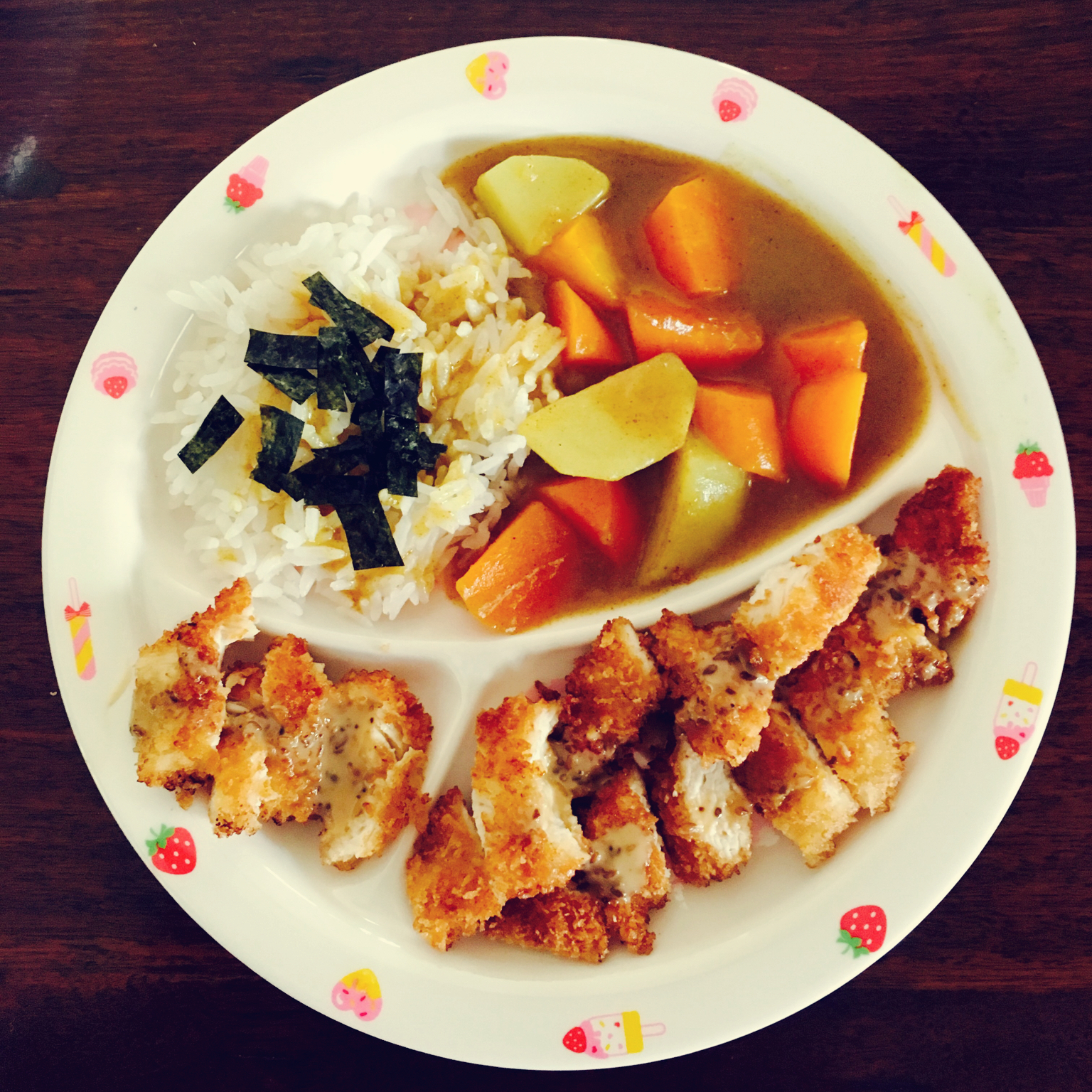 爱の炸鸡排咖喱饭