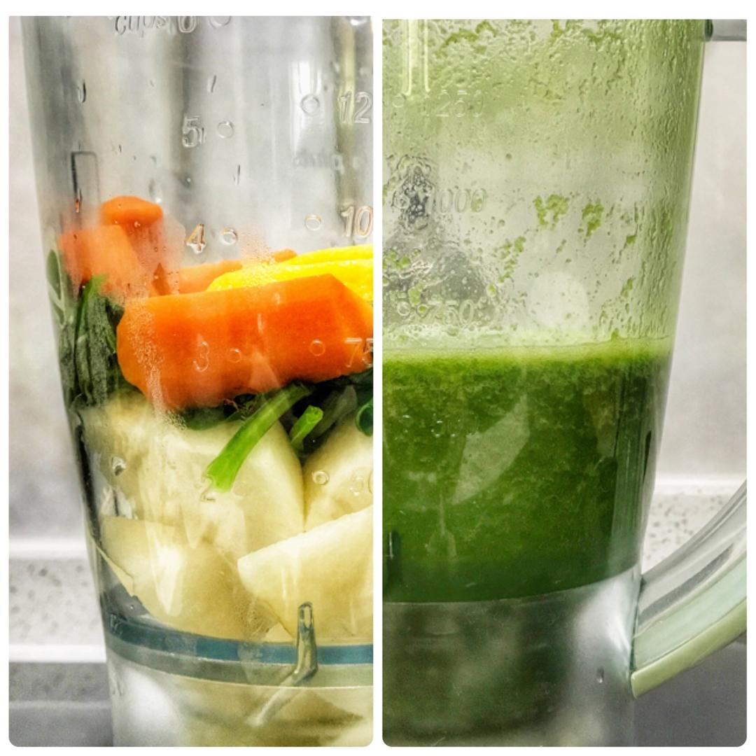 #牙套美食# 菠菜雪梨胡萝卜汁