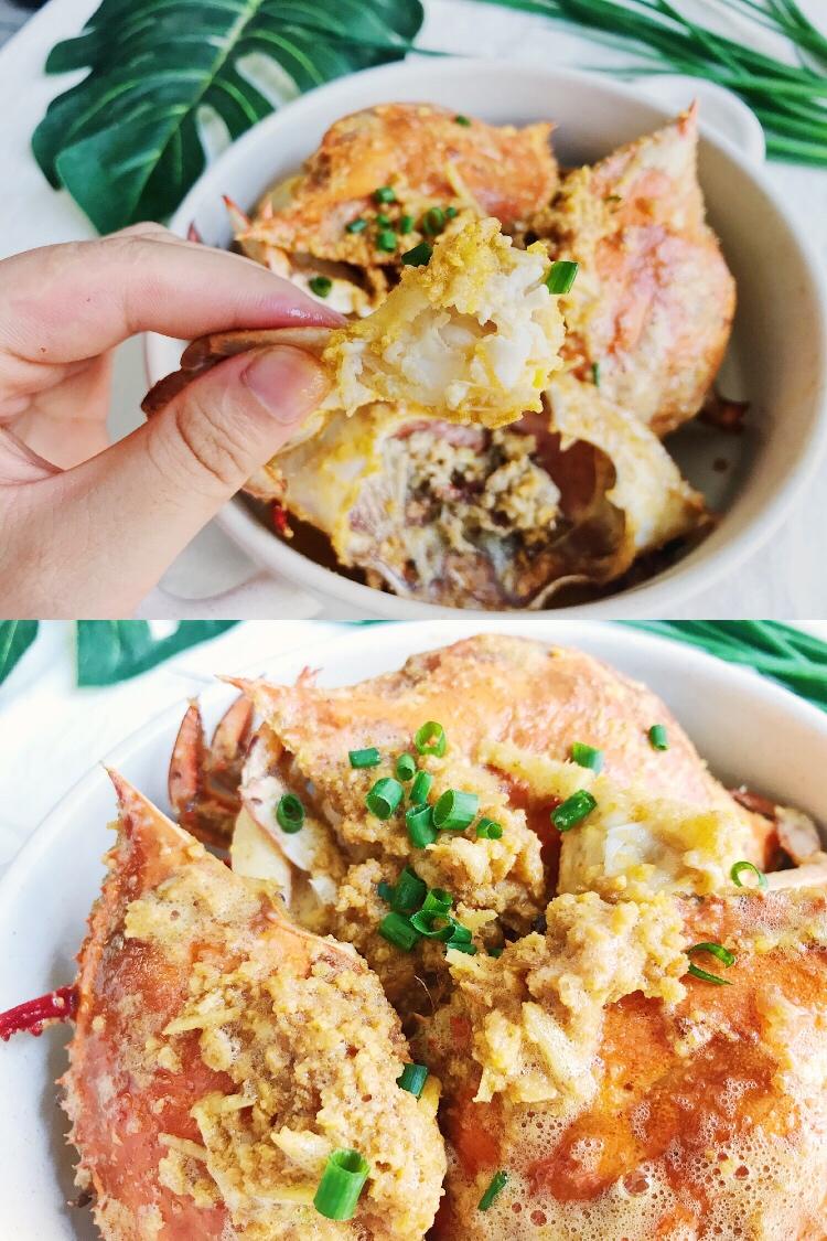 👉🏻吮手指吧👏咸蛋黄焗梭子蟹的做法