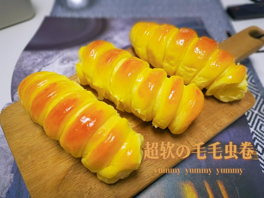 一次发酵の【超软毛毛虫面包卷】