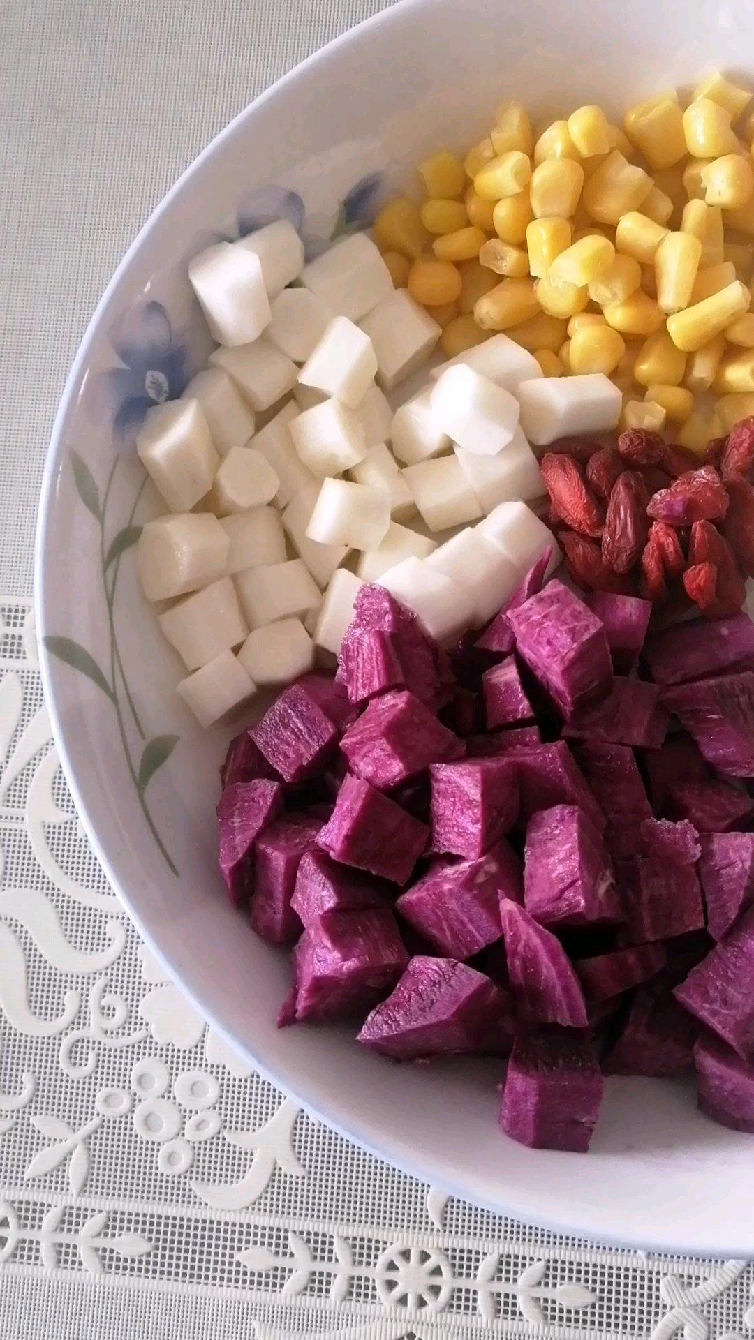 紫薯山药玉米枸杞糯米粥🍠🌽