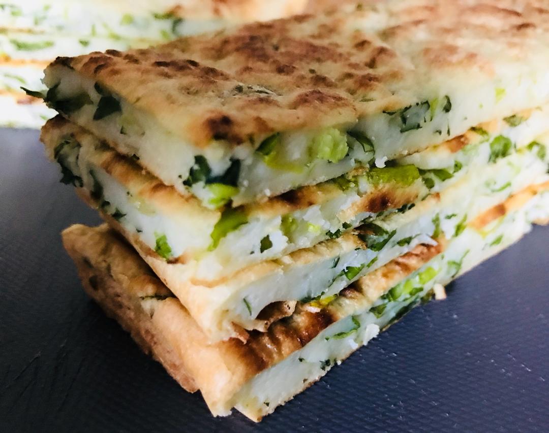 芹菜叶煎饼