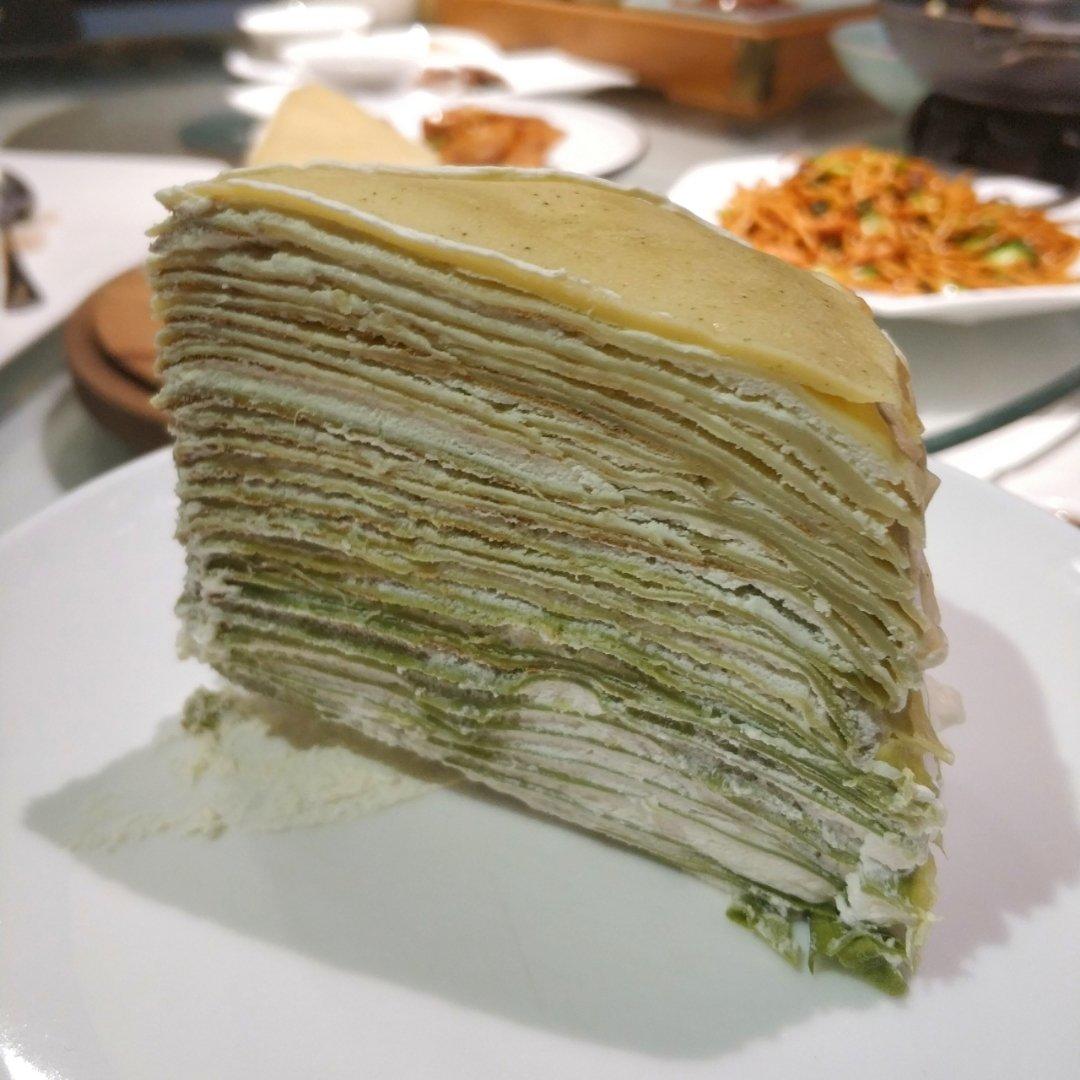 学做LADY M家24层超薄渐变抹茶千层蛋糕